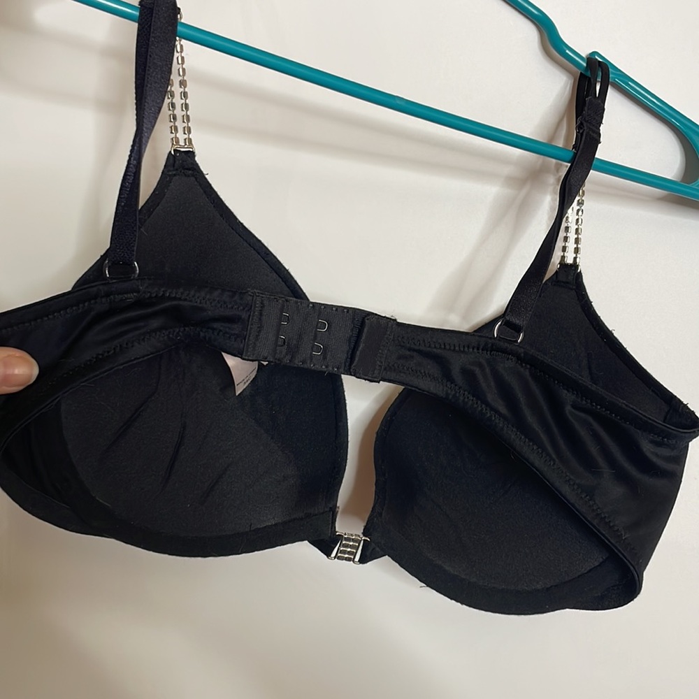Black Rhinestone Detail Bra VS - Picture 9 of 11